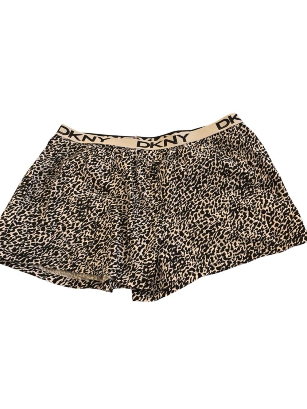 DKNY Gray & Cream Leopard-Print Lounge Shorts